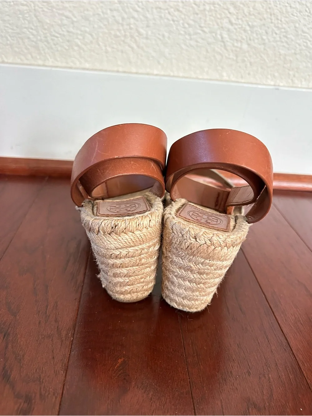 Tory Burch Bima 2 Brown and Silver pattern Espadrilles Wedge Sandals Size: 7.5 M